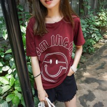 (Sign) 2016 new Korean wild loose T-shirt, Ms.   T1DE711