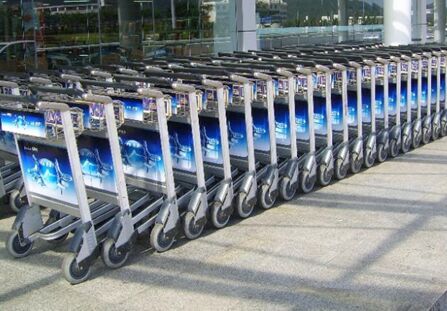 陕西省西安市机场媒体咸阳机场 T2、T3出发到达隔离区  手推车媒体  编号：XB-QT-ST-2