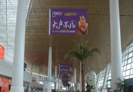 厦门机场 二楼办票出发媒体出发厅公共区域 挂旗 编号：YSW-XM-APT4-F2DD-FH01 