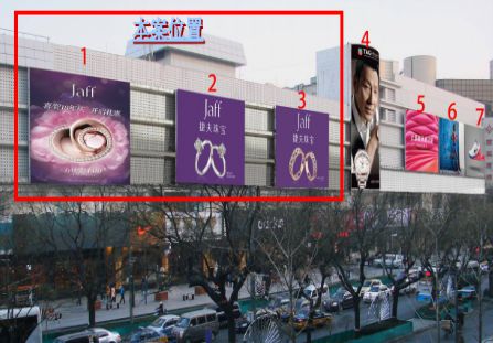 北京 西单商场北墙体 内打灯箱 编号：TSRH-BJ-005