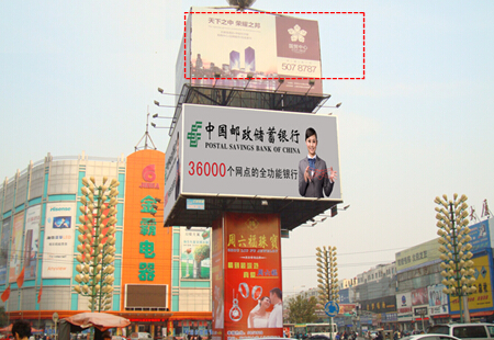 菏泽 三角花园转盘中心唯一四面广告塔 广告塔喷绘外打光 编号：XPGG-HZ-003