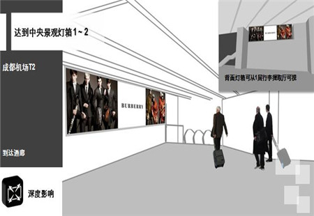 四川省成都市机场媒体机场T2到达通廊灯箱编号：DG-CD-002