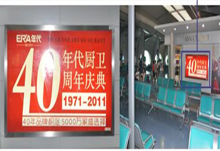 重庆市机场媒体重庆江北国际机场航站楼出发层隔离区B、C指廊（三层）灯箱编号：AM-CQ-002