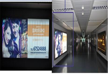 重庆市机场媒体重庆江北国际机场航站楼到达层C指廊东头立柱（二层）灯箱编号：AM-CQ-020