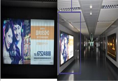 重庆市机场媒体重庆江北国际机场航站楼到达层C指廊东头立柱（二层）灯箱编号：AM-CQ-021