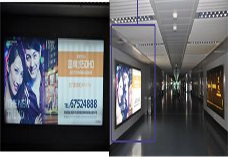重庆市机场媒体重庆江北国际机场航站楼到达层C指廊东头立柱（二层）灯箱编号：AM-CQ-023