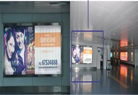 重庆市机场媒体重庆江北国际机场航站楼到达层C指廊东头立柱（二层）灯箱编号：AM-CQ-024