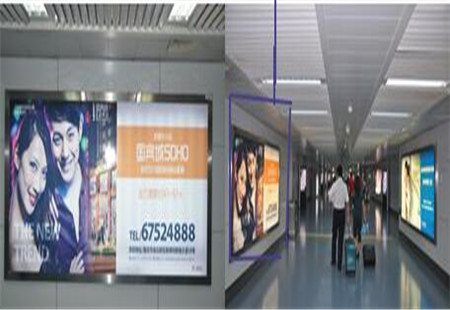 重庆市机场媒体重庆江北国际机场航站楼到达层C指廊东头立柱（二层）灯箱编号：AM-CQ-031