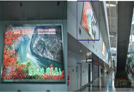 重庆市机场媒体江北国际机场航站楼到达厅迎客厅上方（二层）灯箱编号：AM-CQ-057