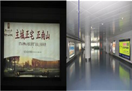 重庆市机场媒体江北国际机场航站楼到达层与行李提取厅通道（二层)灯箱编号：AM-CQ-060