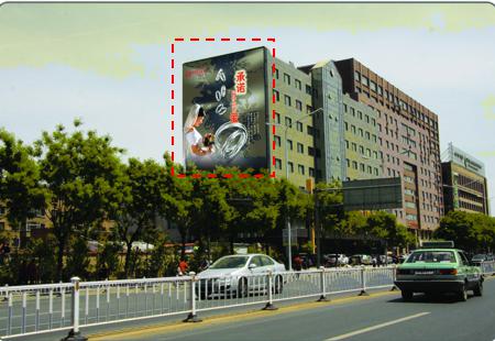 呼和浩特市新华大街中段兴业银行西墙  LED显示屏 编号：BLGH-HHHT-005