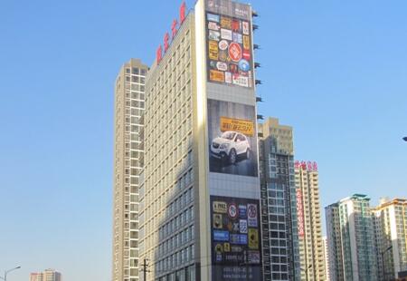 山西太原市商场媒体 亲贤北街与体育路交叉口三面翻黄金广告位 楼体大牌 编号：HB-TY-050