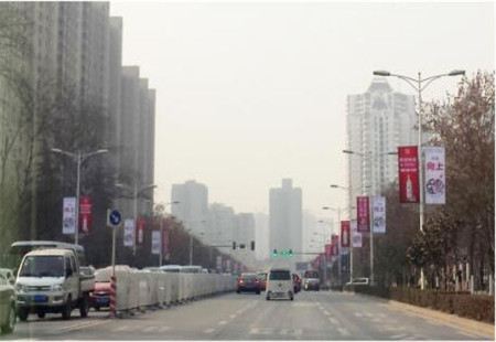 陕西省西安市交通路网媒体桃园路-丰庆路道旗编号：市区 007