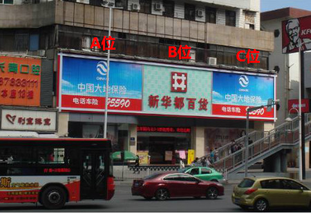 福建福州市交通路网媒体 福州东街口新华都百货正面墙体 三面翻 编号：SWCM-FZ-004