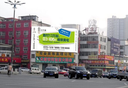 山西太原市交通路网媒体 长风街与体育路交叉口东南角 墙体广告  编号：SYGG-TY-002
