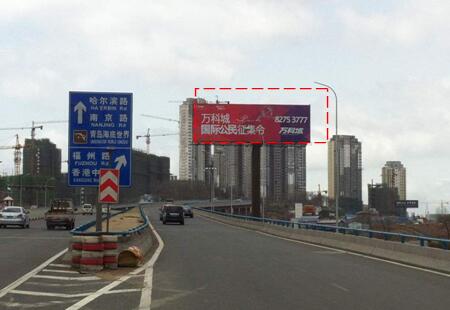 山东青岛市 交通路网媒体 福州北路莱钢立交桥 立柱 编号:DDCM-QD-013