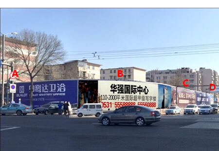 山东济南市交通网路媒体泺源大街与泺文路交汇处 围挡编号:FXCM-JN-046