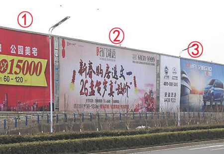 安徽合肥市 交通路网媒体 繁华大道与庐州大道交叉口东南角 广告牌 编号:BQQY-HF-031