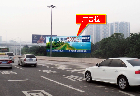 广东广州市交通路网媒体 金沙洲大桥户外广告牌 大牌 编号：GZHC-GZ-024