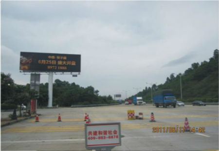 广东深圳市交通路网媒体南坪快速边防检查站旁-A立柱编号：JYGG-SZ-002