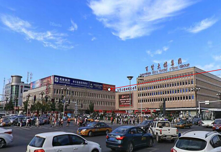 河北唐山市 商场媒体唐山市建设南路与新华东道交口，东北角   三面翻   编号：JSGG-TS-010