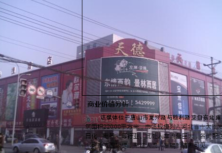 河北唐山市 商场媒体唐山市复兴路与胜利路交口东北角   楼体看板   编号：JSGG-TS-012