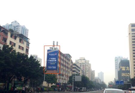 广东广州市 商场媒体 江南大道与江南西路交汇处 墙体广告牌 编号：DZGG-GZ-013