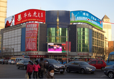 河北秦皇岛市 商场媒体   秦皇岛市金三角市场楼顶  三面翻   编号：JSGG-QHD-007