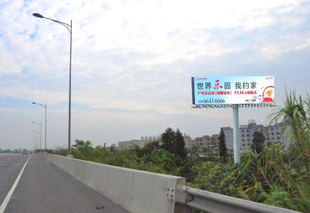 广东广州市机场高速媒体 机场高速北延线东湖出口前 立柱 编号：XSL-GZ-014