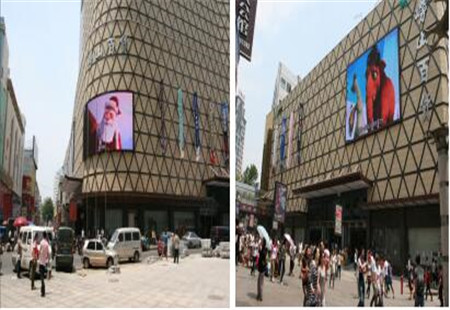 山东省青岛市商场媒体青岛李沧区购物中心——李沧步行街中心区LED编号：HEM-QD-003