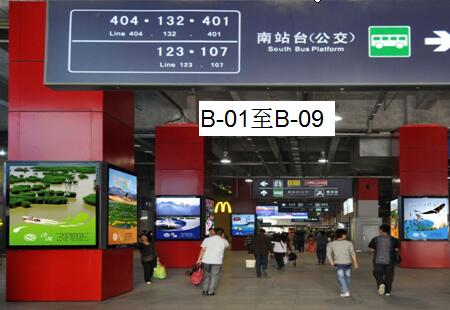 北京 市内轨道媒体 南出入口通道 包柱灯箱 编号：YLCM-BJ-010