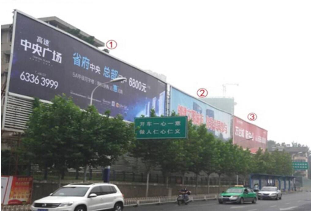 安徽合肥市 交通路网媒体 合作化路与长江西路交口南200米高架桥上下口 广告牌 编号:BQQY-HF-053