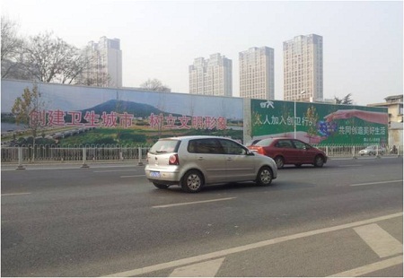 合肥 合作化路高架五里墩立交上下口处落地大牌（万科金域华府旁） 落地广告牌 编号：BQCM-HF-009