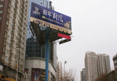 陕西西安市交通路网媒体太白南路与科创路十字立柱编号：TAGG-XA-009
