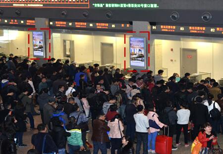 江苏泰州市高铁媒体泰州站刷屏机编号：ZXCM-TZ-001
