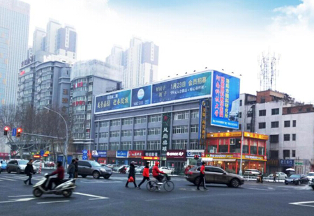 河南洛阳市写字楼媒体九都西路与珠江路交叉口东南角楼顶大牌编号：SGCB-LY-002