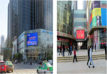 陕西西安市商场媒体市经开区同城五路和赛高金花LED编号：LYGS-XA-004、LYGS-XA-005