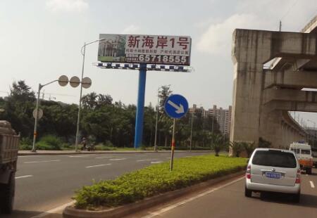 海南海口市交通路网媒体海口龙昆南路与南渡江交界立柱编号：BYZT-HK-021
