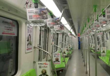 江苏南京市地铁媒体地铁3号线列车广告车身编号：HZGG-NJ-009