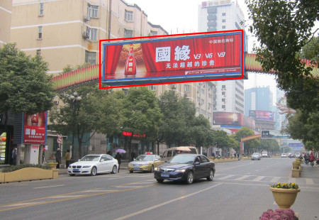 江苏南京市交通路网媒体湖南路跨街灯桥D灯箱编号：GLCM-NJ-005