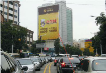 广东东莞市写字楼媒体八达路建行墙身看板编号：BYZT-DG-016