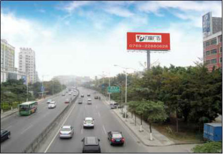 广东东莞市交通路网媒体莞樟路寮步镇时富花园对面立柱编号：BYZT-DG-025