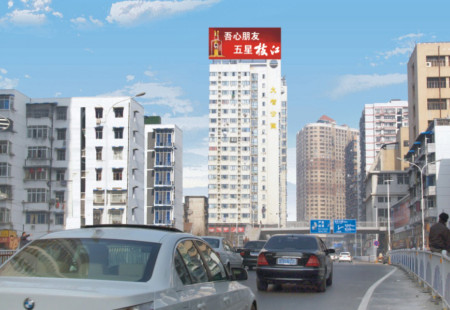 湖北武汉市公寓媒体大智路长江隧道出入口处大智公寓楼顶楼顶大牌编号：DTGG-WH-007