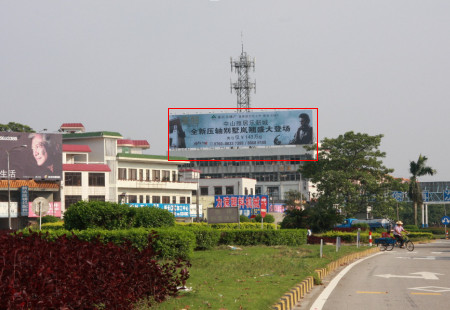 广东国道媒体105国道旁古鹤村鹤海建材楼顶楼顶大牌编号：HMGG-ZH-005