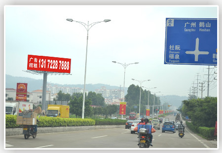 广东江门市交通路网媒体西环路福泉路口立柱编号：HTYWH-JM-007