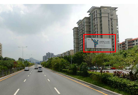 广东深圳市交通路网媒体西乡大道与锦花路交汇处立柱编号：MDX-SZ-007