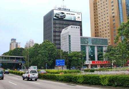 广东深圳市商场媒体深圳市福田区滨河路与福田南路交汇处楼体大牌编号:HXZG-SZ-026