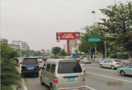 广东东莞市交通路网媒体南城区莞太路新基路口立柱编号：DXGG-DG-001