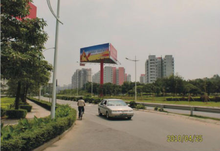 广东东莞市交通路网媒体南城区宏图路与广深高速交汇处立柱编号：DXGG-DG-005