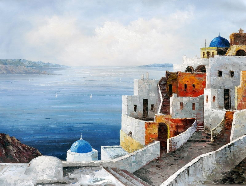 地中海风光油画